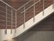 Assoalho de aço inoxidável dos trilhos do tubo da balaustrada da escada do balcão - montado