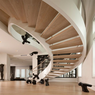 Sistema largo curvado escadaria curvado moderno interno do arco da escadaria do metal