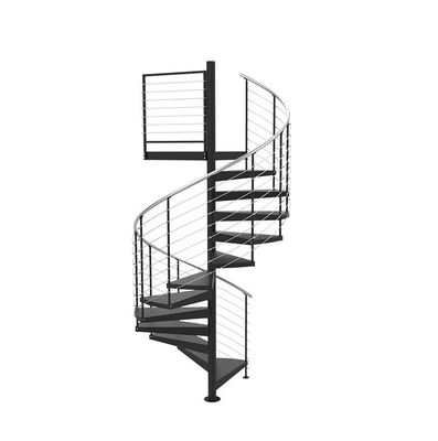 Escadaria espiral pré-fabricada do ferro forjado das construções de aço para residencial