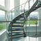Tipo comercial curvado moderno de vidro moderado diodo emissor de luz da espiral do sótão da escadaria