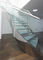 Sistema de vidro moderado laminado escadaria curvado moderno de aço inoxidável